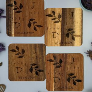 Alder Engraved Square Coasters