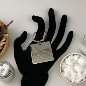 Square Engraved Metal Keychain